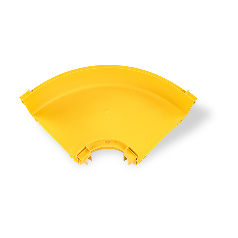 Fiber cable tray horizontal bend with connecter